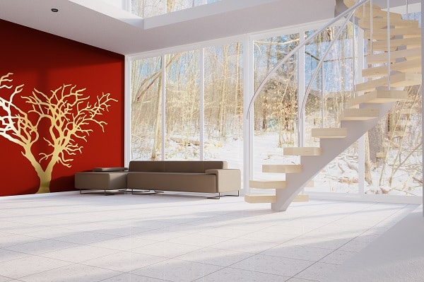 Modern Loft with red wall