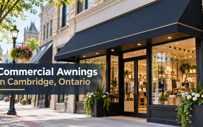 Commercial Awnings in Cambridge, Ontario: Types, Benefits, Costs & Signage Options