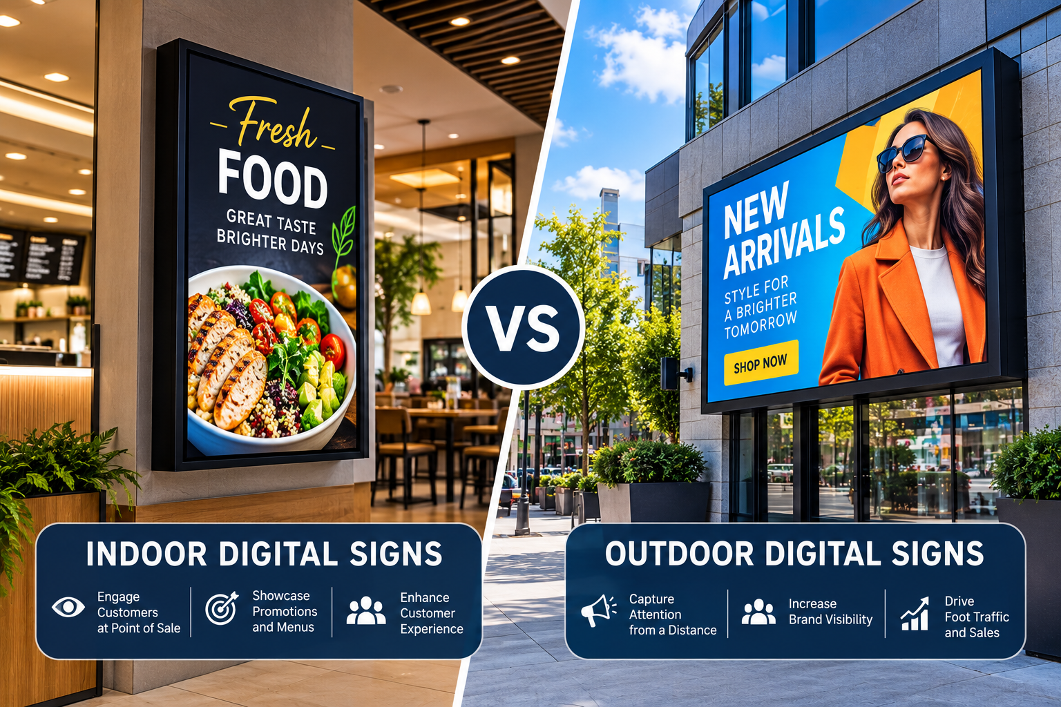 Indoor vs Outdoor Digital Signage